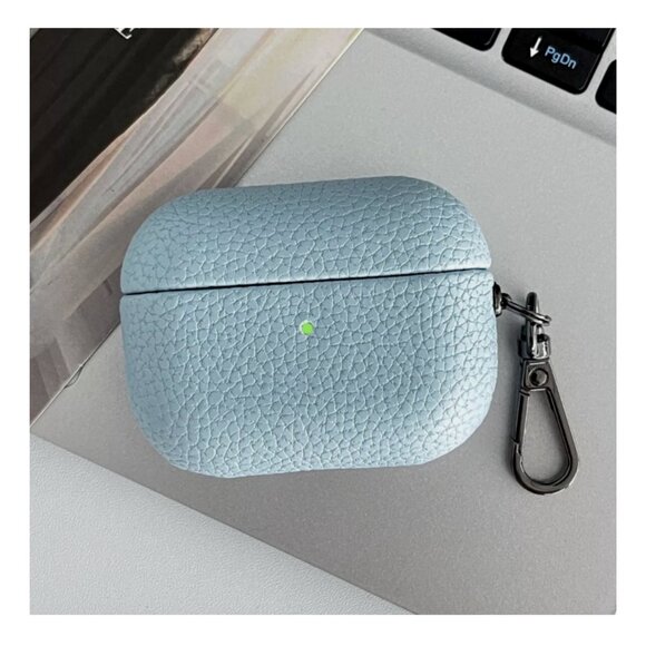 NWT LIGHT BLUE Pebble Leather Case for Apple Airpods Pro 2 - Picture 11 of 11